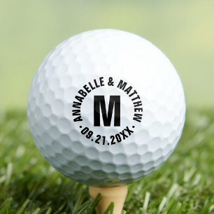 Balles De Golf Mariage personnalisé à monogramme de couple