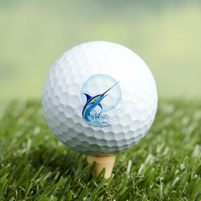 Balles De Golf Marlin Bleu Jaillissant de l'Océan (T-shirt Insitu)