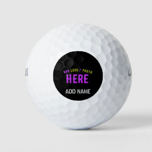 BALLES DE GOLF MARQUE ÉLÉGANT MODERNE PERSONNALISABLE NOIR VÉRIFI