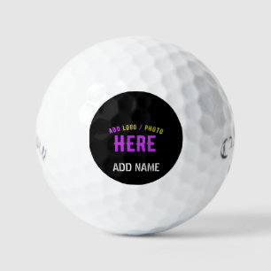 BALLES DE GOLF MARQUE ÉLÉGANT MODERNE PERSONNALISABLE NOIR VÉRIFI