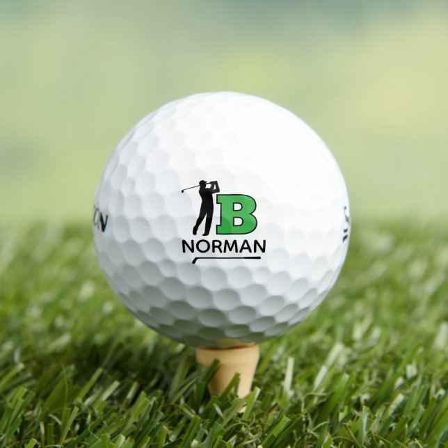 Balles De Golf Marque initiale verte personnelle - pour identifie (T-shirt Insitu)