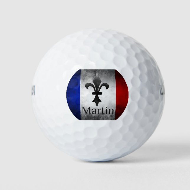 Balles De Golf Martin Nom avec Pavillon Français Balls de Golf (Devant)