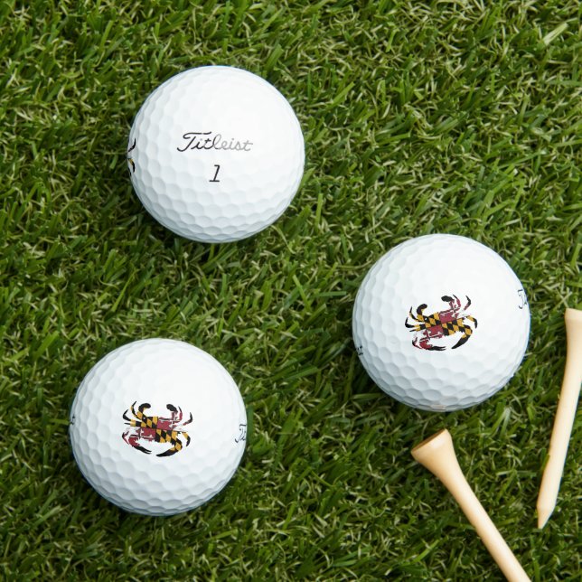 Balles De Golf Maryland Drapeau Crabe Bleu Titleist 2023 Pro V1 (Herbe in situ)
