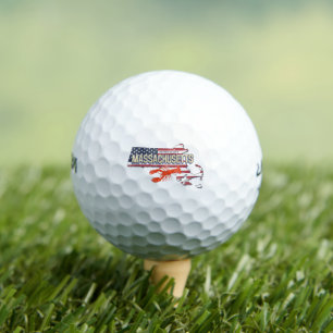 Balles De Golf Massachusetts États-Unis Carte Retro Vintage USA