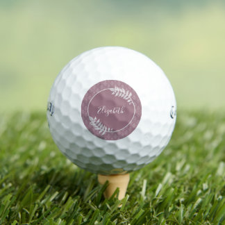 Balles De Golf Mauve Elegant Damask Boules de golf personnalisées