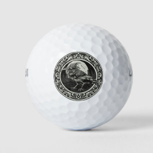 Balles De Golf Medallion Raven Bird Art Monogram Art