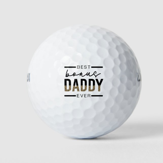 Balles De Golf Meilleur Bonus Daddy Jamais Leopard Typographie (Devant)