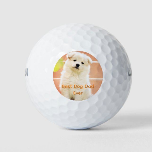 Balles De Golf Meilleur Chien Papa Jamais Photo Animaux Amusants  (Devant)