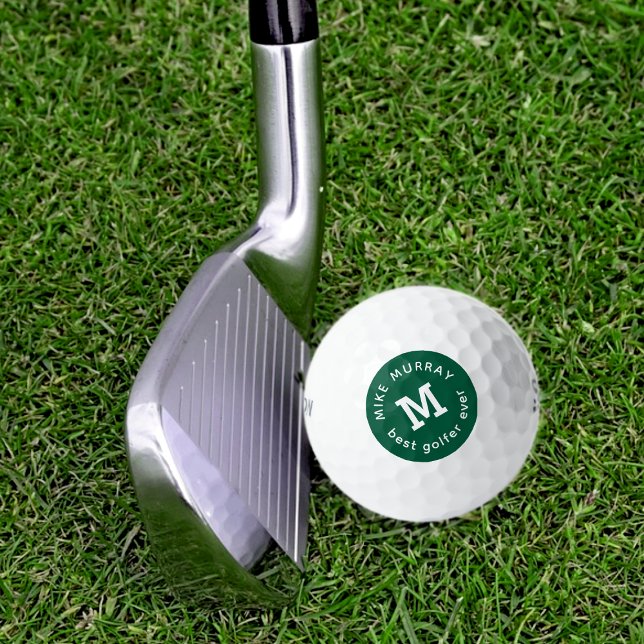 Balles De Golf Meilleur Golfeur Ever vert Monogramme Golf Ball (Créateur téléchargé)