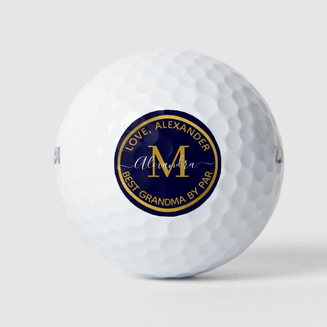 Balles De Golf Meilleur Grand Jour Nautique Monogramme Nom Marine (Devant)