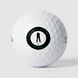 Balles De Golf Meilleur Grand-Papa Par Funny Black Green Golfeur