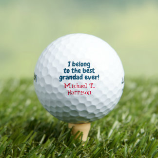 Balles De Golf Meilleur Grand-Père Jamais Nom Personnalisé Grand-