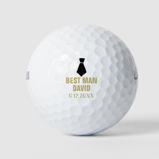 Balles De Golf Meilleur Homme Gold Groomsman Gifts Party Favorise (Devant)