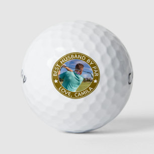 Balles De Golf Meilleur Mari par Par - Photo et Texte personnalis