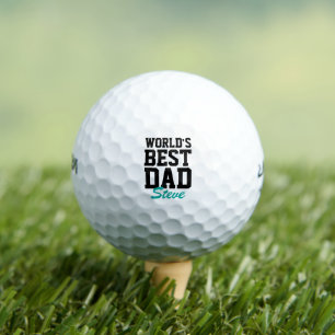 Balles De Golf Meilleur papa du monde Fête des pères noire et Tur