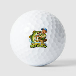 Balles De Golf Meilleur Papa Ever Pike Master dessin animé de pêc