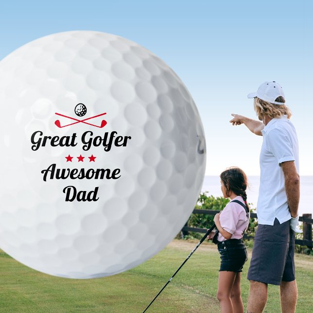 Balles De Golf Meilleur papa Fun Golfer Fête des pères Rouge Set (Créateur téléchargé)