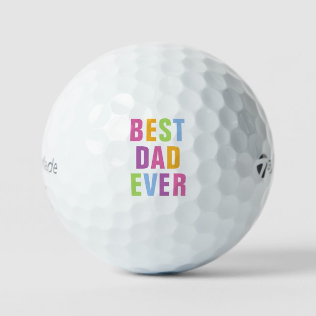 Balles De Golf Meilleur papa jamais Fête des pères Typographie co (Recto)
