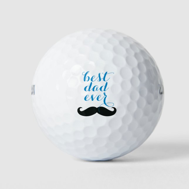 Balles De Golf Meilleur Papa Jamais Moustache Personnalisé Bonne  (Devant)