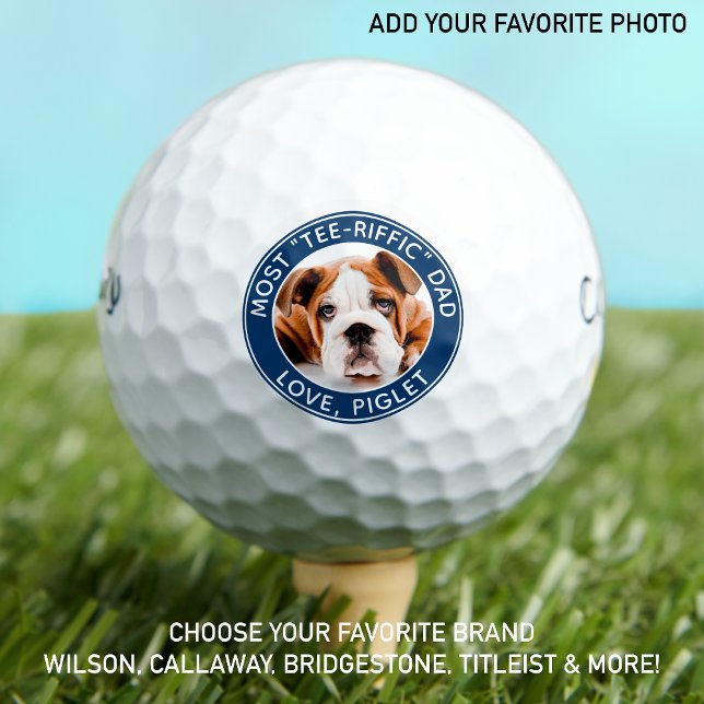 Balles De Golf Meilleur Papa Jamais Personnalisé Golfer Pet Chien (Créateur téléchargé)