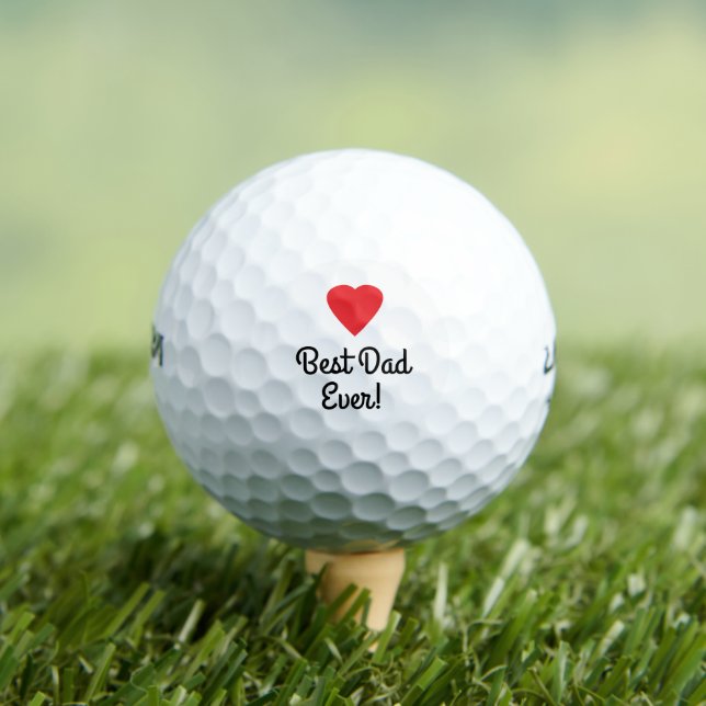 Balles De Golf Meilleur Papa Jamais Red Heart Golf Balls (T-shirt Insitu)