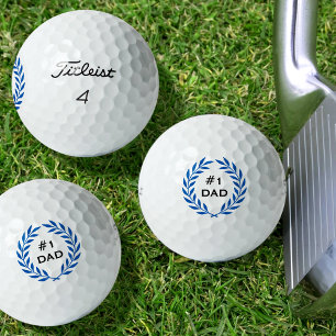 Balles De Golf Meilleur Papa Laurel Wreath Photo personnalisée Se