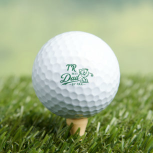 Balles De Golf Meilleur Papa par Monogramme Initiales Rétro Golfe