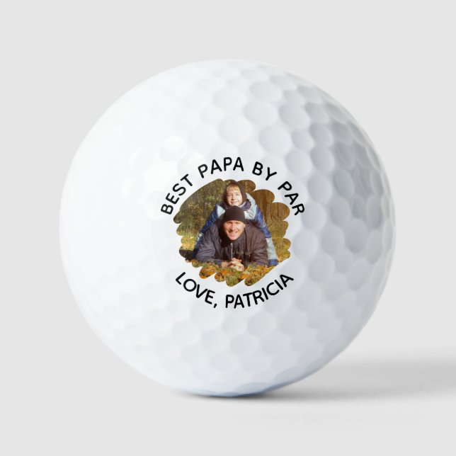 Balles De Golf Meilleur Papa par Par avec Fête des pères photo pe (Recto)
