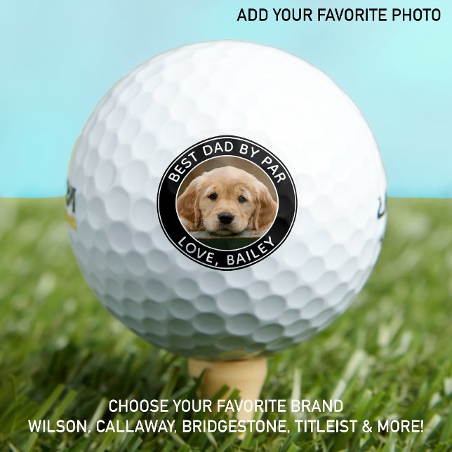 Balles De Golf Meilleur Papa Par Par Chien Papa Photo Personnalis (Créateur téléchargé)