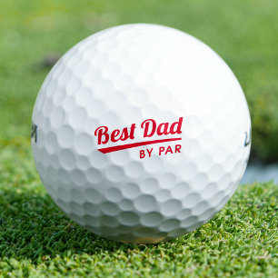 Balles De Golf Meilleur Papa Par Par Fête des Pères Retro Rouge