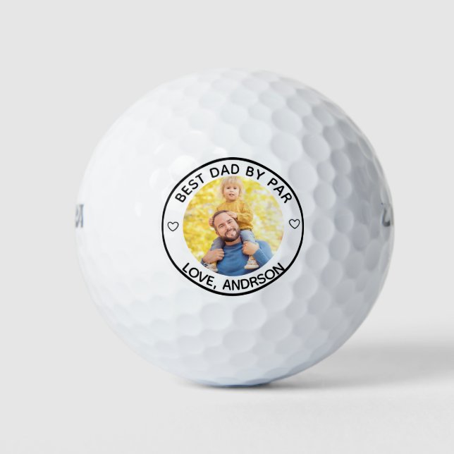 Balles De Golf Meilleur Papa Par Par Nom Personnalisé Photo Fête  (Devant)