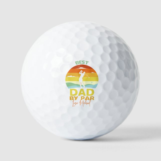 Balles De Golf Meilleur Papa Par Par Par Nom Personnalisé Fête de (Recto)