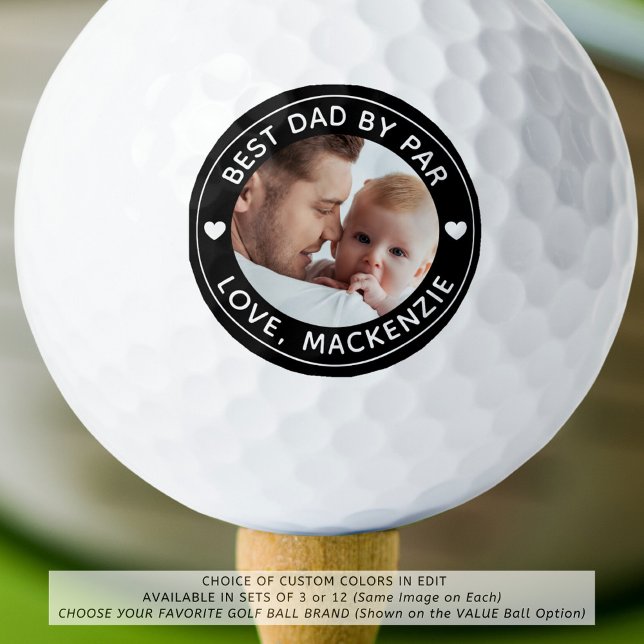 Balles De Golf MEILLEUR PAPA PAR Photo Couleur personnalisée pers (Créateur téléchargé)