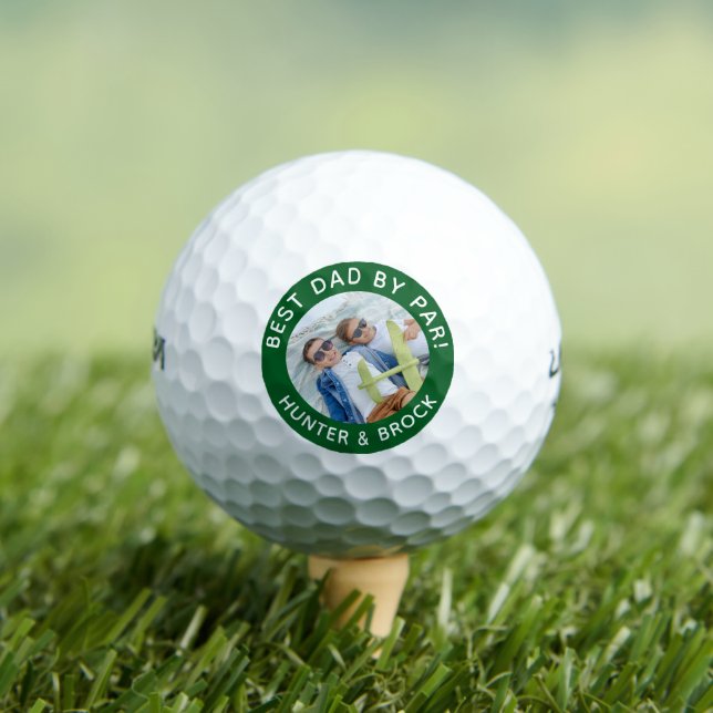Balles De Golf Meilleur Papa Par Photo Vert (T-shirt Insitu)