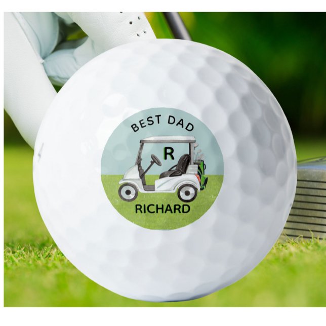 Balles De Golf Meilleur papa Personnalisé Monogramme Panier Clubs (Créateur téléchargé)