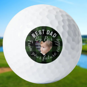Balles De Golf Meilleur papa personnalisé photo de enfants plaid 