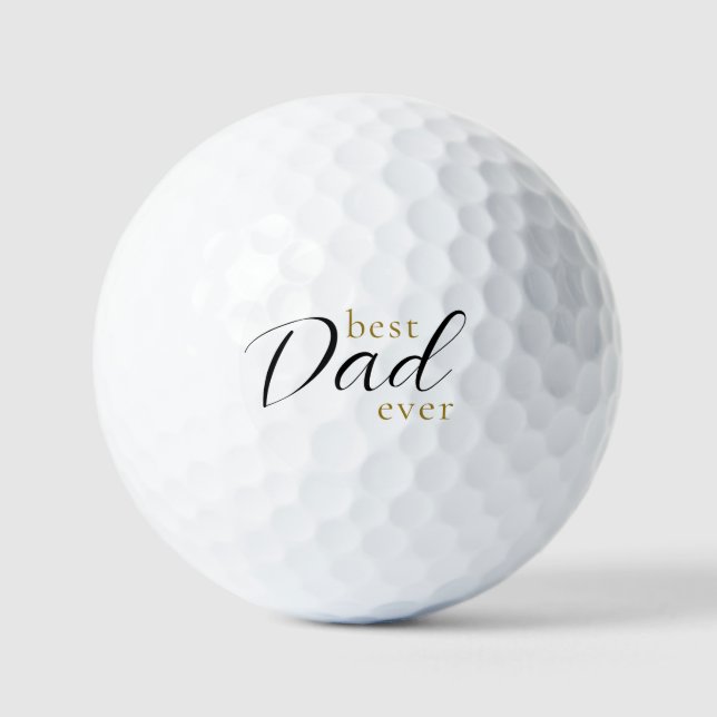 Balles De Golf Meilleur Papa Simple Typographie  (Recto)