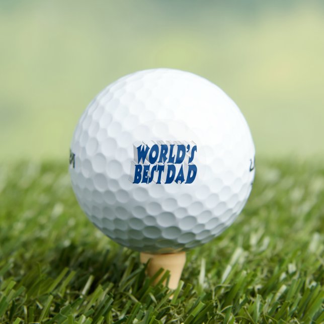 Balles De Golf Meilleur Papa texte bleu marine 3d (T-shirt Insitu)