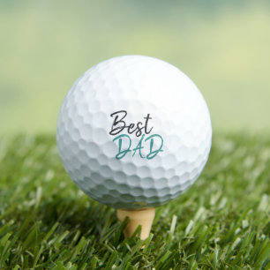 Balles De Golf Meilleur papa Turquoise Script Fête du Père