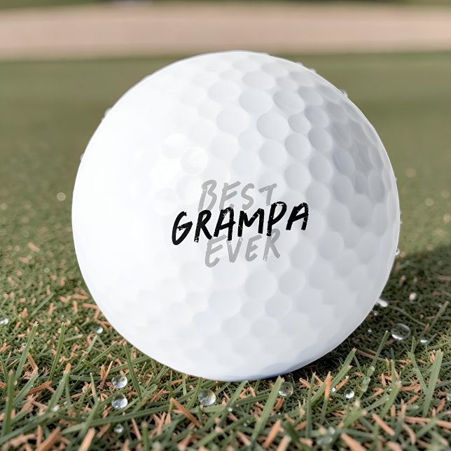 Balles De Golf Meilleur Papi de tous les temps Moderne Noir et Gr (Créateur téléchargé)