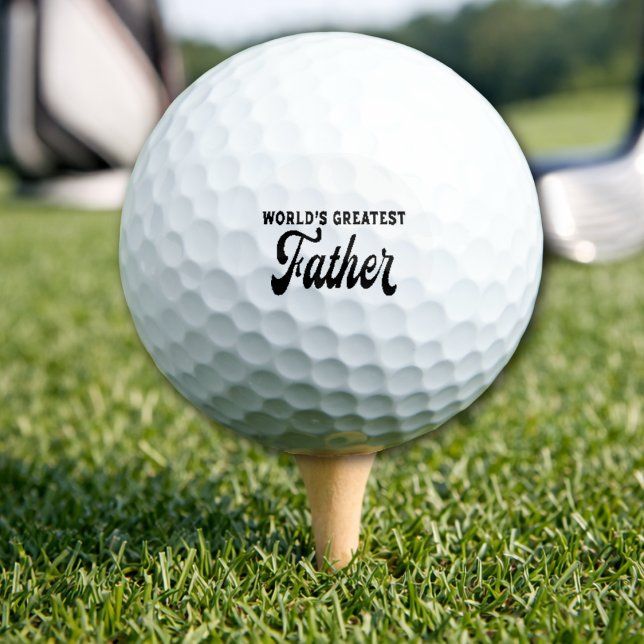 Balles De Golf Meilleur Père du Monde (Golf Balls For World's Greatest Father. Gift for Dad. Golfing Father. Modern retro. )