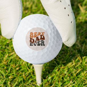 Balles De Golf Meilleur Père Jamais Super Typographie Rétro