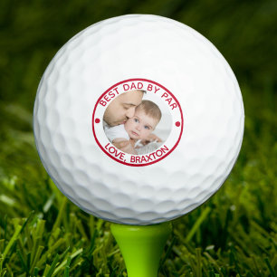Balles De Golf MEILLEUR PÈRE PAR Photo Rouge Personnalisé