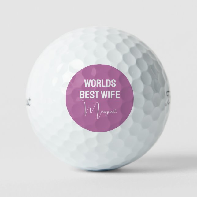 Balles De Golf Meilleure femme du monde écriture élégante (Recto)
