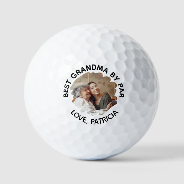 Balles De Golf Meilleure grand-mère par pair avec photo personnal (Recto)