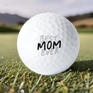 Balles De Golf Meilleure Maman Moderne Grunge Noir et Gris