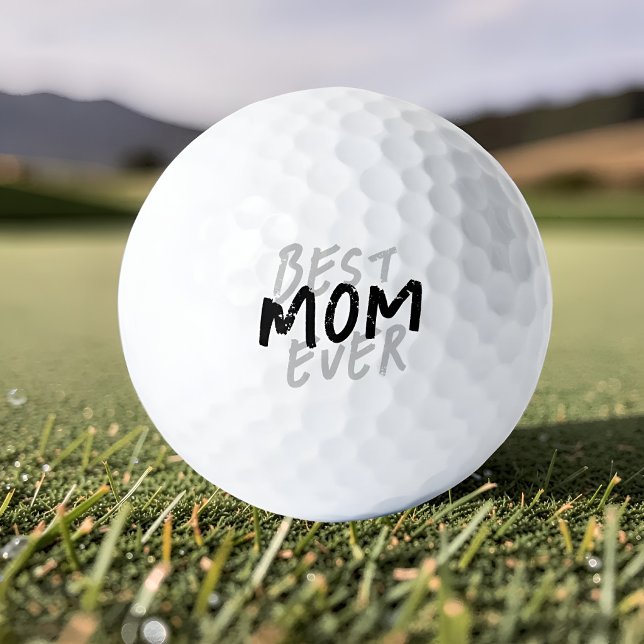 Balles De Golf Meilleure Maman Moderne Grunge Noir et Gris (Créateur téléchargé)
