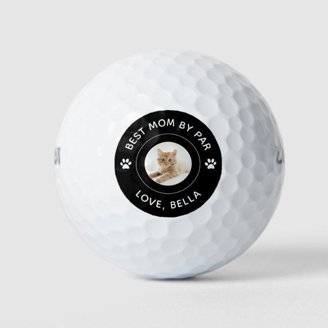 Balles De Golf Meilleure Maman Par Par Chat Empreinte de patte Ph (Devant)