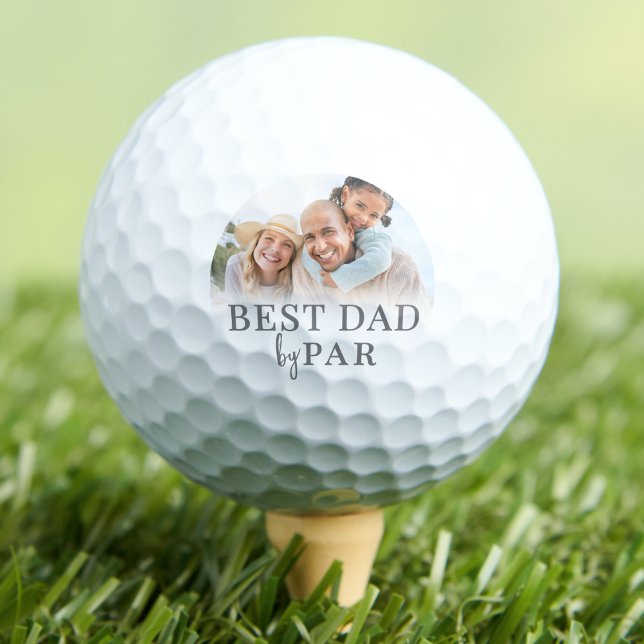 Balles De Golf Meilleure Photo de Papa Père (Best Dad By Par Photo Father Golf Balls)