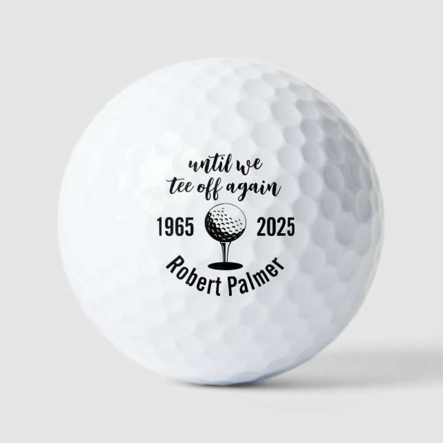 Balles De Golf Memorial Funeral Keepsaké Hommage Cadeau (Recto)